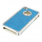 Wholesale iPhone 4 4S Glitter Diamond Chrome Case (Blue)